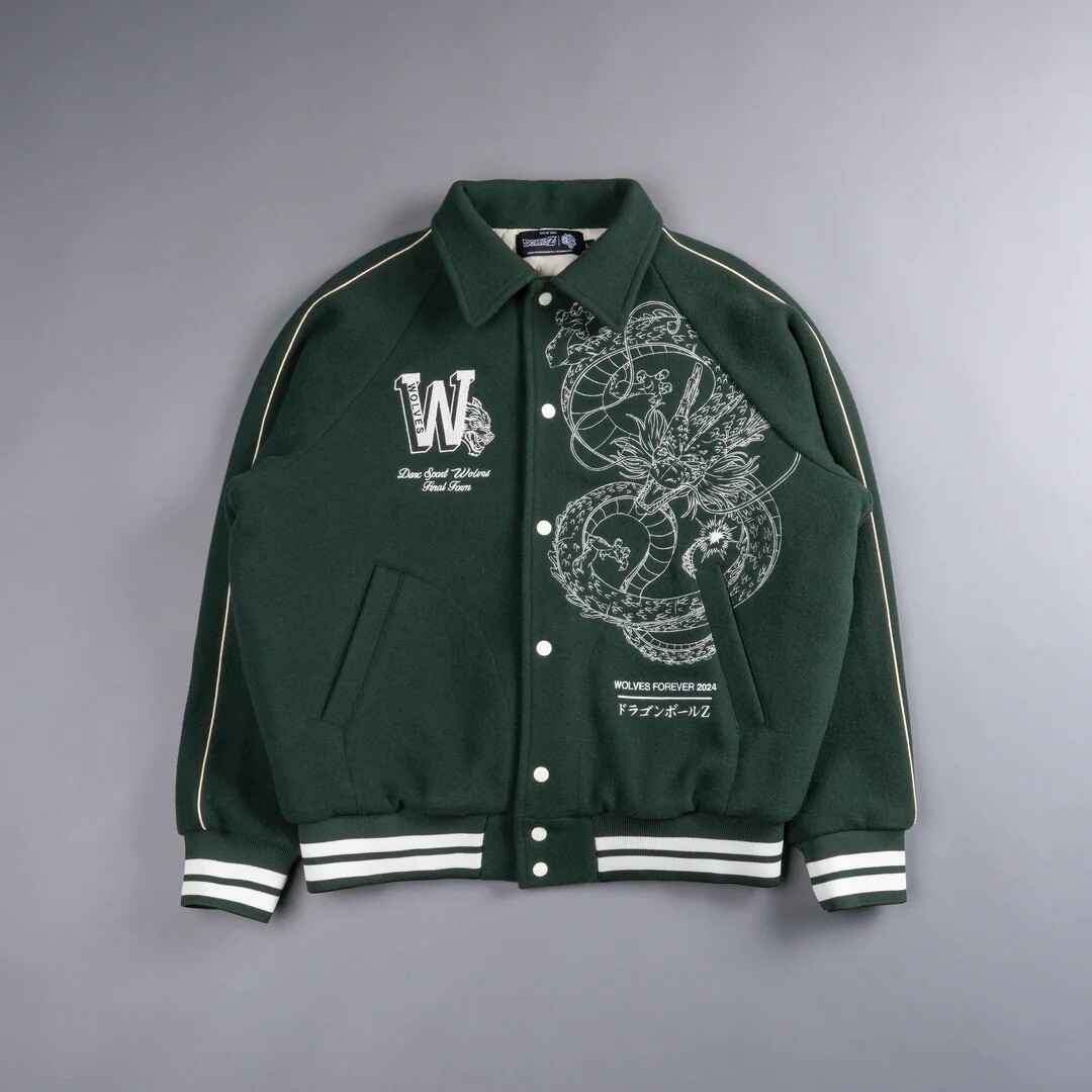 DBZ x Darc Sport Sold Out OUR WISH LETTERMAN JACKET IN FOREST