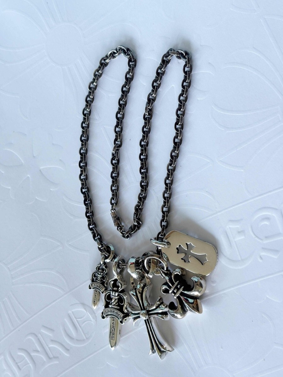 Chrome Hearts Paper Chain Necklace 20 inch (50cm) With 5 Charms | eBay