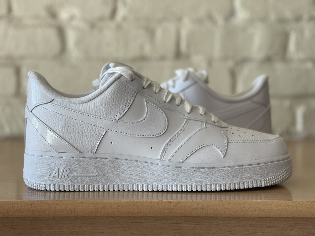 Nike Air Force 1 AF1 '07 LV8 Swooshes Triple White Men Size 10.5