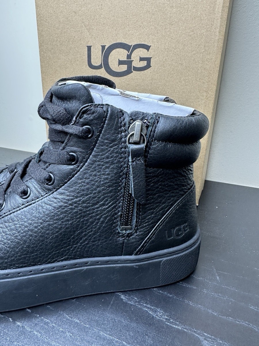 Ugg Women's Olli Black Leather High Top Trainers Fashion Sneakers