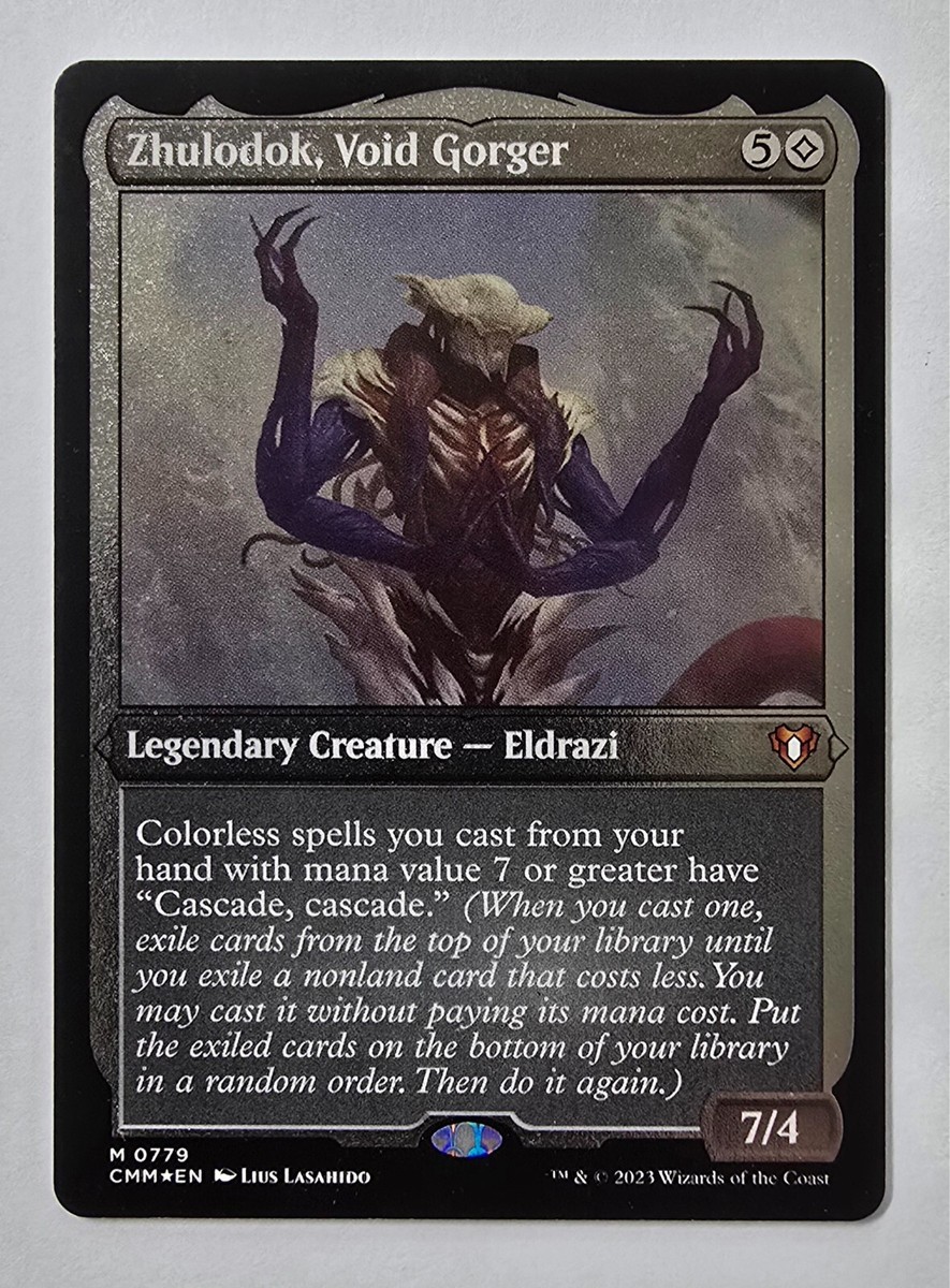 Zhulodok, Void Gorger Commander Masters Foil Etched THICK CARD