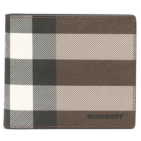 Burberry Bi-fold Wallet Brown Men's DARK BIRCH BROWN Cotton x