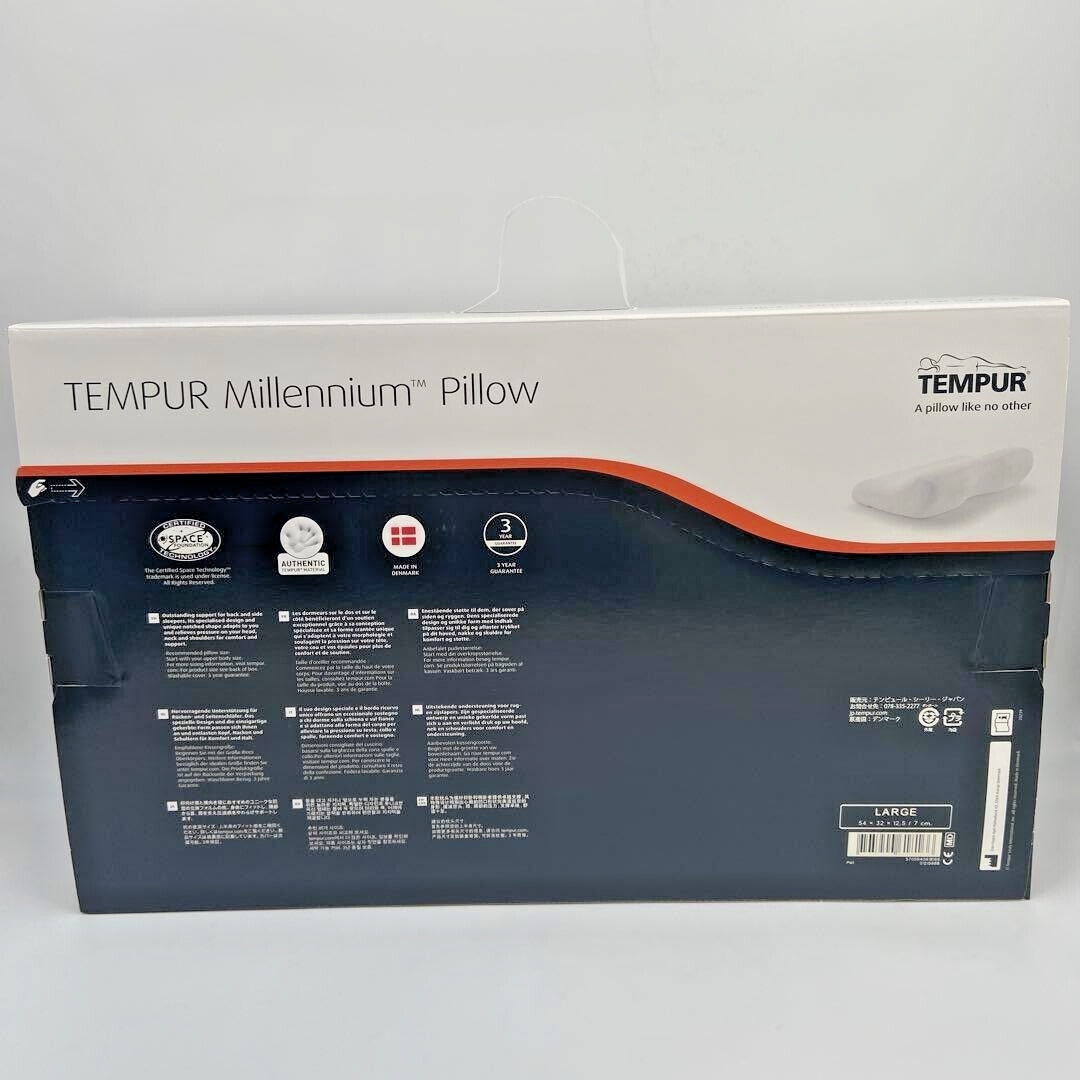 TEMPUR Millennium Neck Pillow Genuine Memory Foam Large White