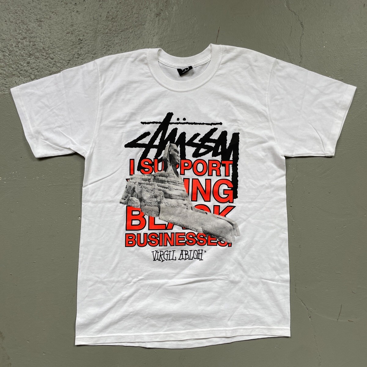 Stussy X Virgil Abloh Off-White T-Shirt Skate Surf NWOT Medium | eBay