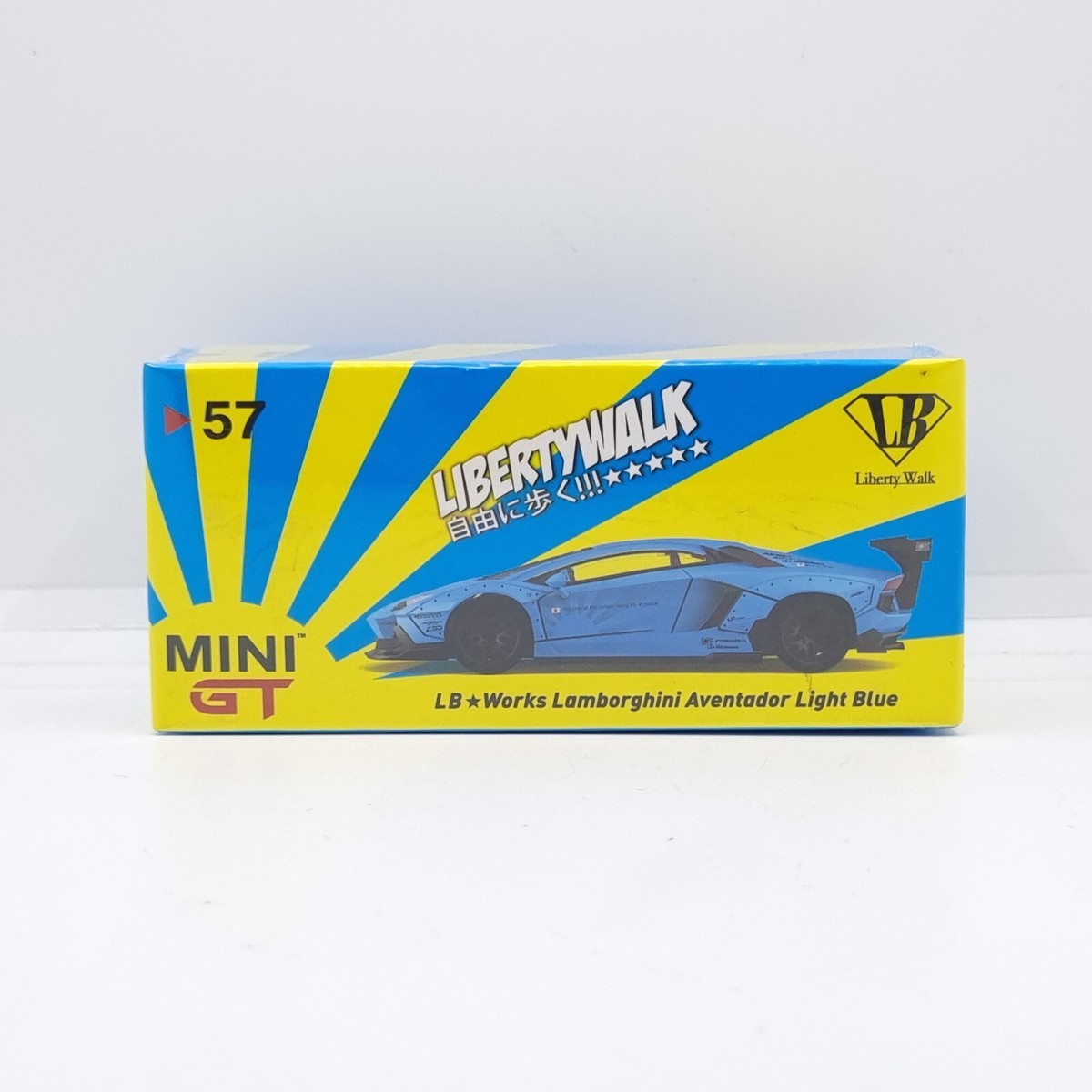 MINI GT LB WORKS LAMBORGHINI AVENTADOR LIGHT BLUE RHD MGT00057