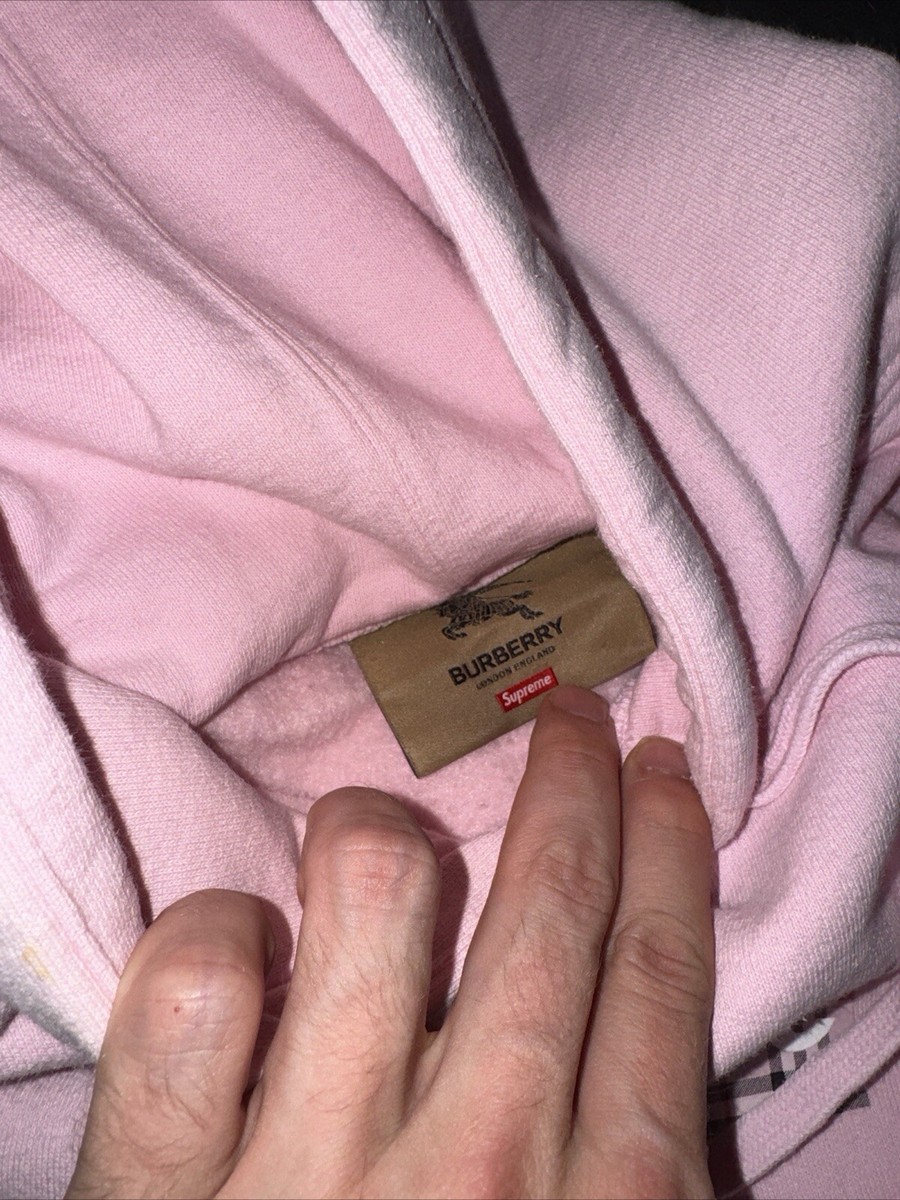 Supreme x Burberry Box Logo Hoodie Pink - Size S | eBay