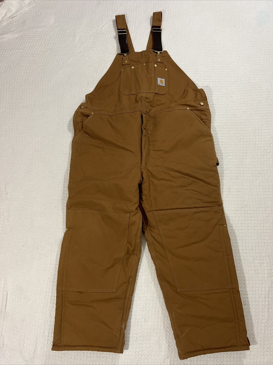 Carhartt Overalls: Men's Brown R03 BRN Arctic Quilt Lined Bib