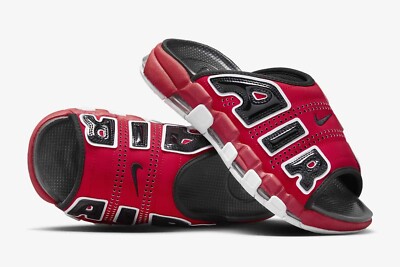 Nike Air More Uptempo Slide University Red Black FJ6036-600 Men's