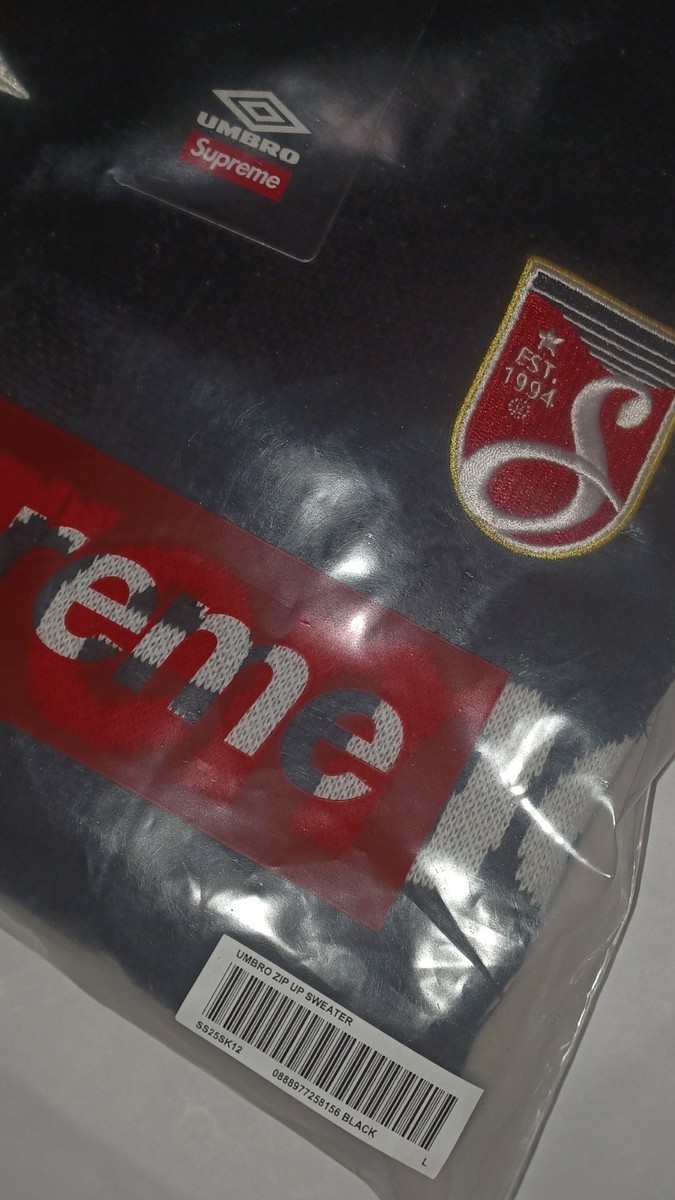 Size L - Supreme x Umbro Zip Up Sweater (Black) | eBay