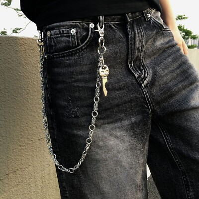 Mens Metal Pants Chain Wallet Chain Waist Chain Retro Punk Y2K