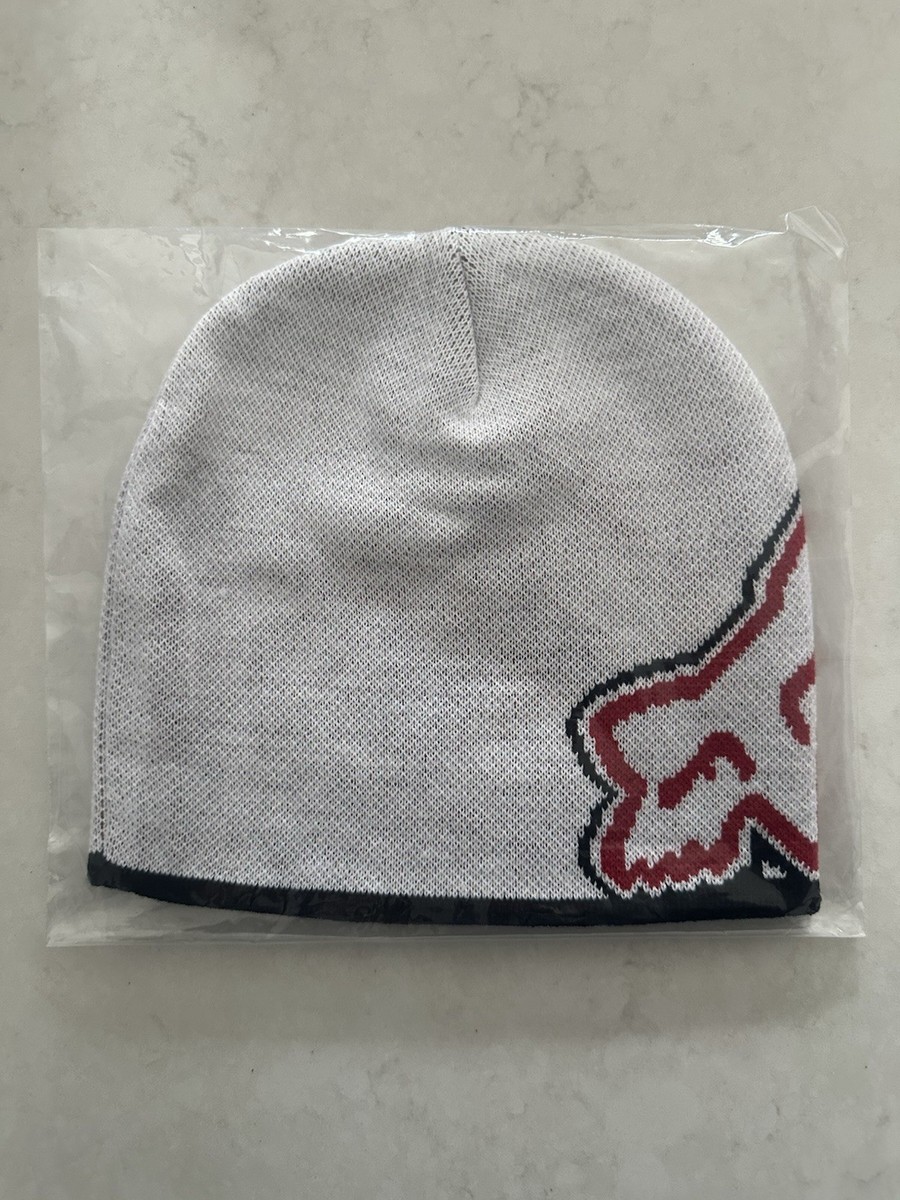 Supreme FW25 Acrylic Fox Racing Beanie White Jacquard Knit One