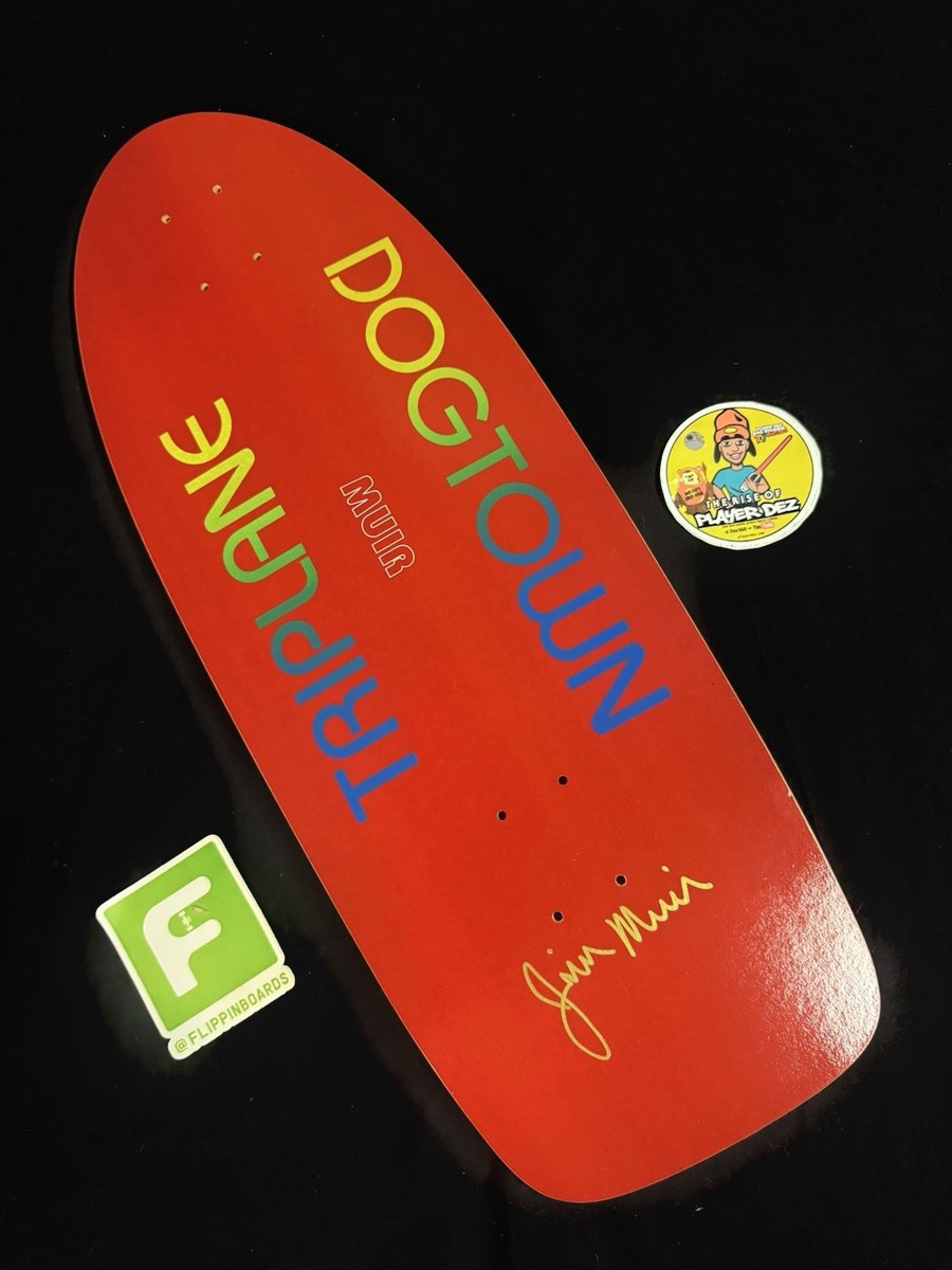 RARE SIGNED Jim Muir Triplane Red Shaped Dogtown Skateboard Deck