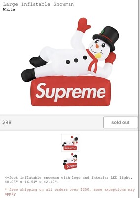 Supreme FW22' Large Inflatable Snowman White ✓ In Hand Ready to