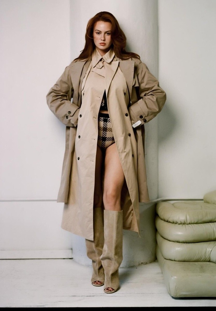 Rokh x H&M Two Piece Twill Trench Coat Beige Greige Size S L Small