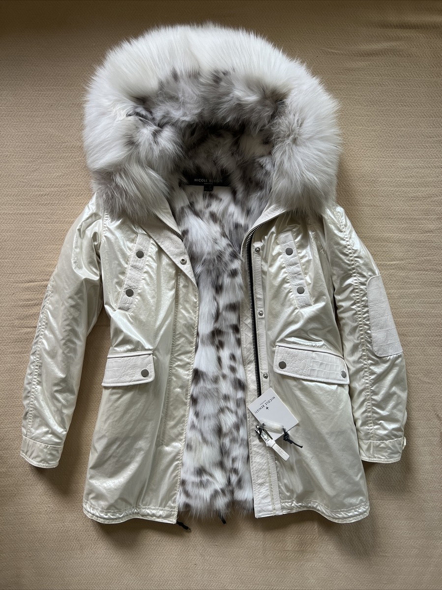 NWT Nicole Benisti Belleville Intarsia Reversible Fox Fur Parka