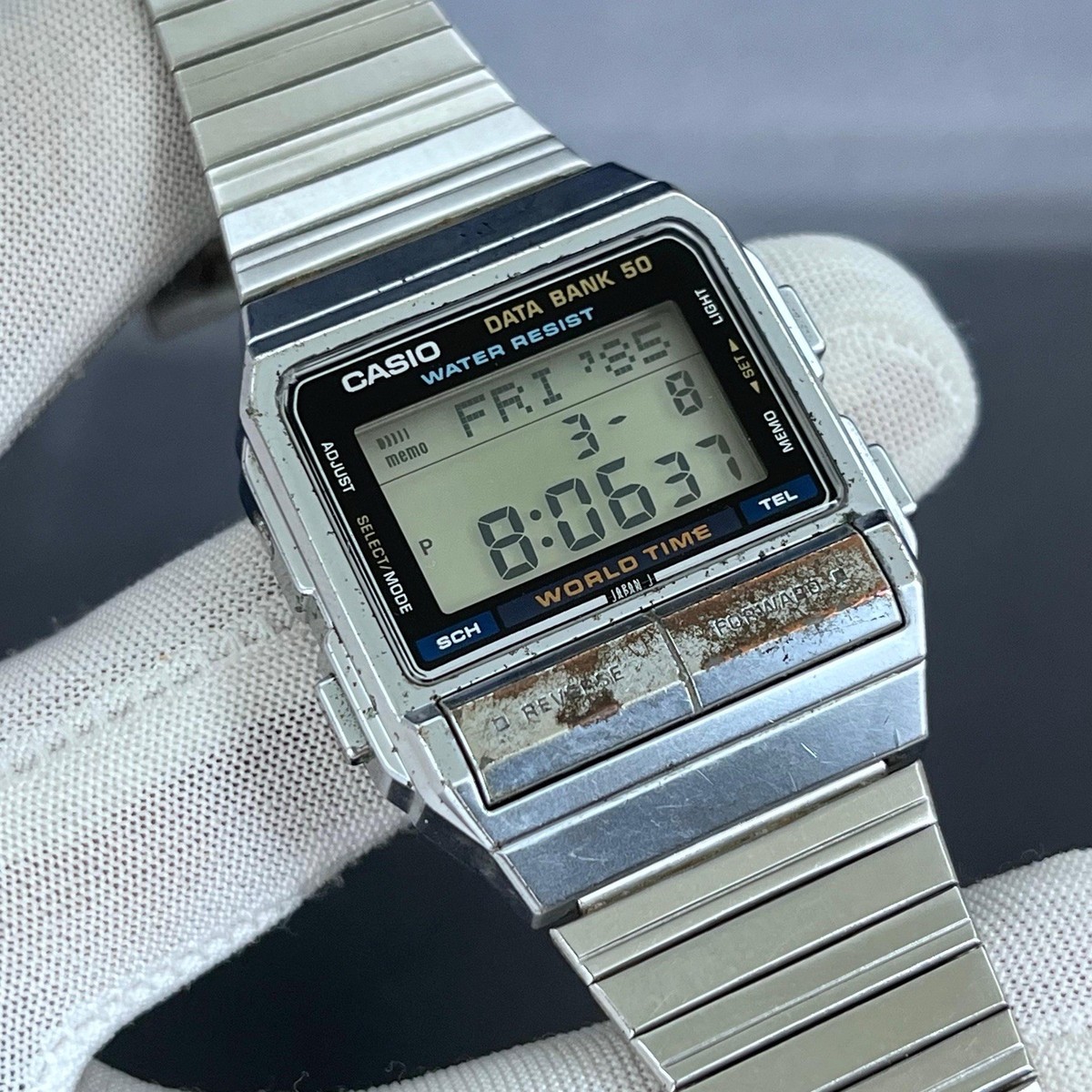 Vintage Casio DB-520 Digital Data Bank World Time Telememo Japan