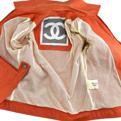 Chanel Sport Line Zip Up Jacket Orange 02S #38 192355 | eBay