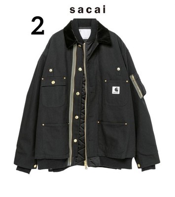 Carhartt WIP x sacai Canvas x MA-1 Jacket Michigan Black M size