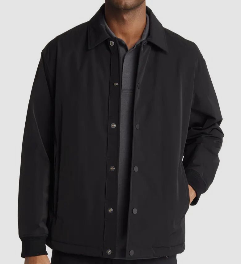 $496 Theory Men's Black Relaxed Fit Coach's Jacket Coat Size S | eBay