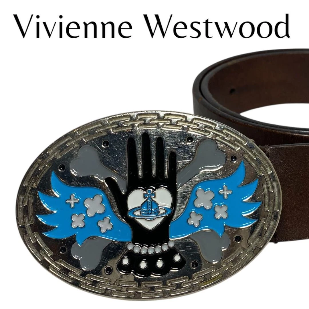 Vivienne Westwood MAN Wing Bone Hand Heart Orb Buckle Belt Men's U