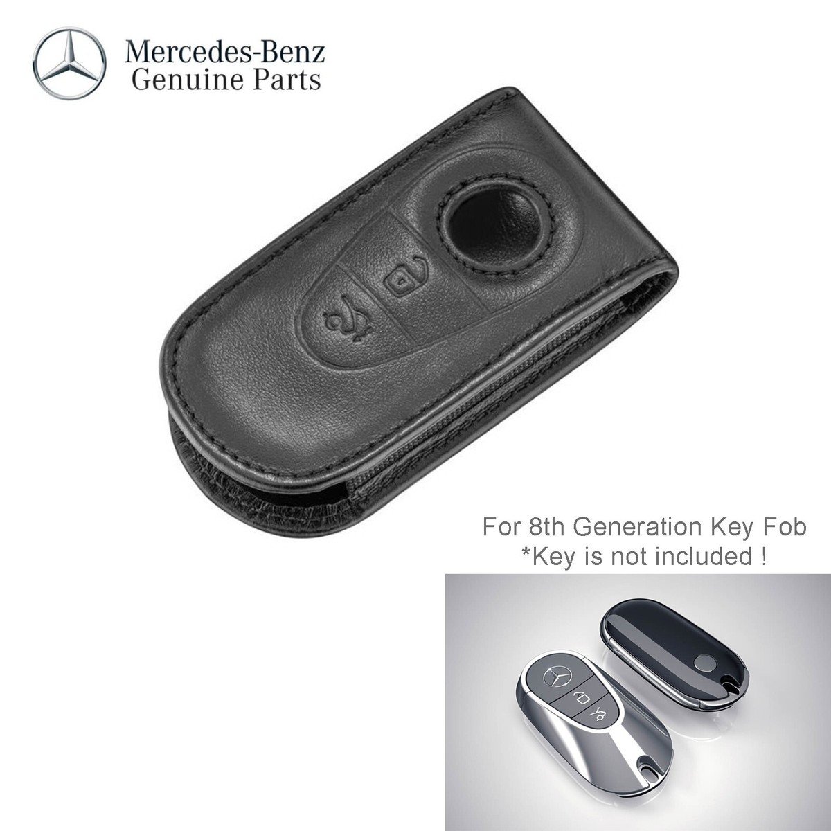 Genuine Mercedes Benz Keyring Car Key FOB Case Cover Leather 8th
