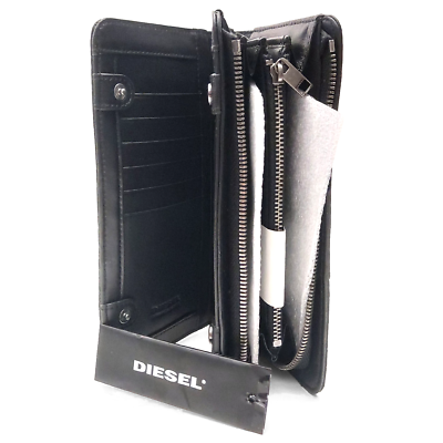 Diesel X03721 B-STAR Black Crocodile Embossed Design Long Wallet