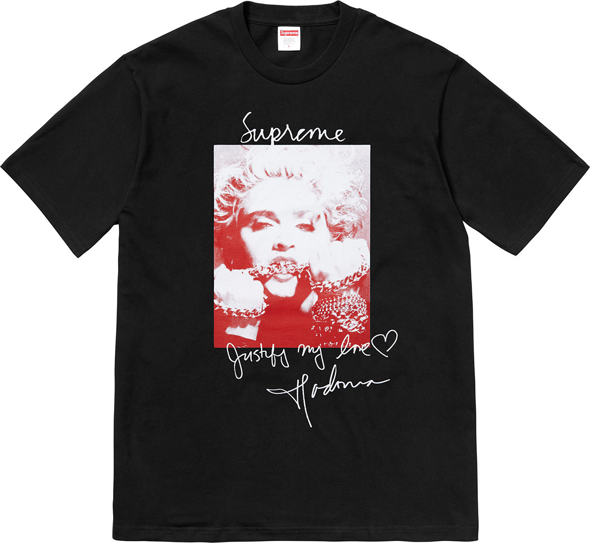 Supreme Madonna Photo Tee Justify My Love Shirt L Like a Virgin