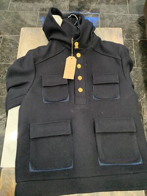 NWT BROOKS BROTHERS BLACK FLEECE BLUE WOOL PULLOVER JACKET SIZE