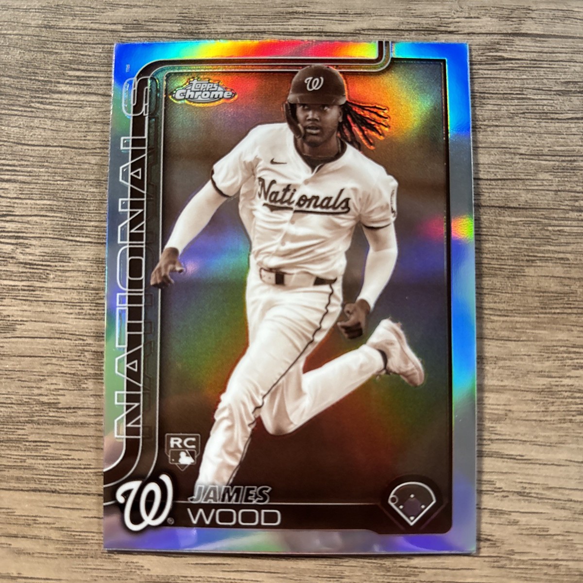 2025 Topps Chrome Baseball Rookie James Wood #132 Sepia Refractor