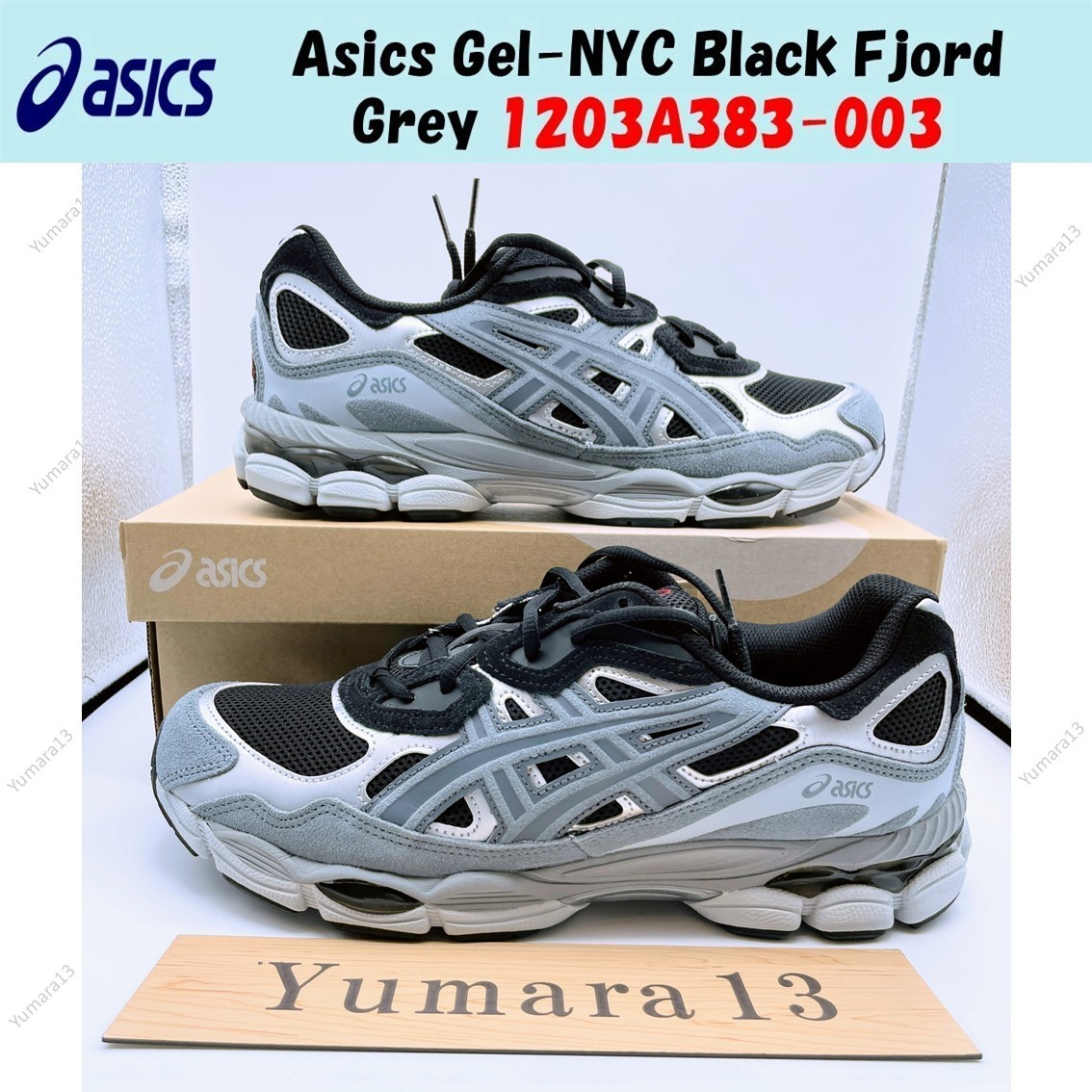 Asics Gel-NYC Black Fjord Grey 1203A383-003 Men's Size | eBay