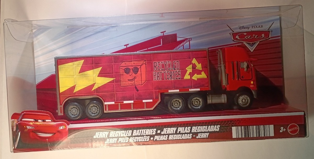 Disney Pixar Cars Jerry Recycled Batteries Peterbilt Semi Truck