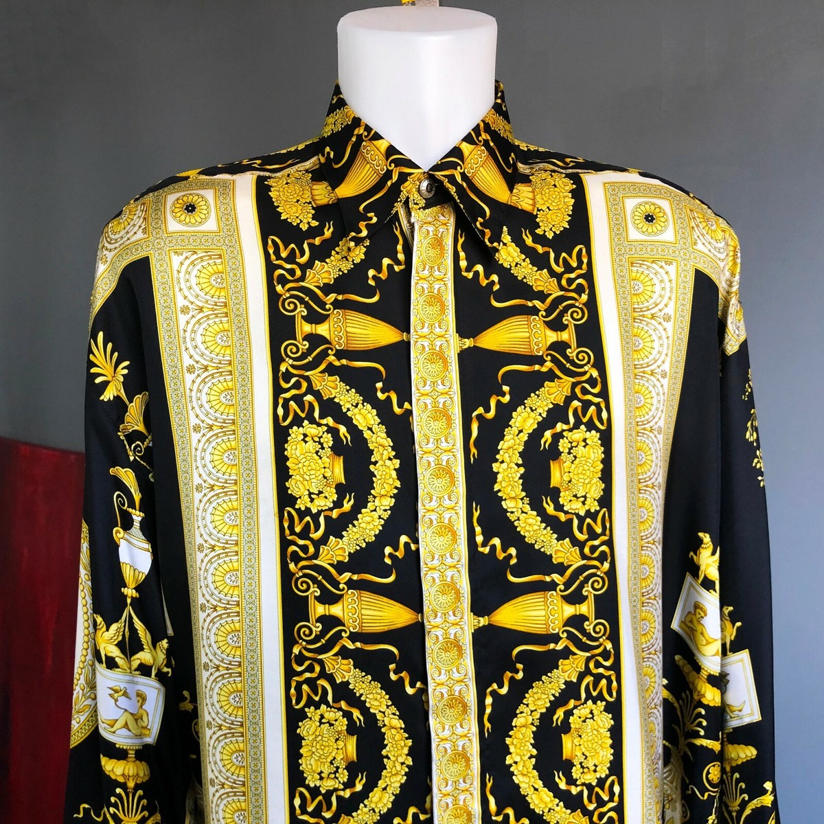 VERSACE CLASSIC V2 silk shirt Wild Signature with Eagle print size