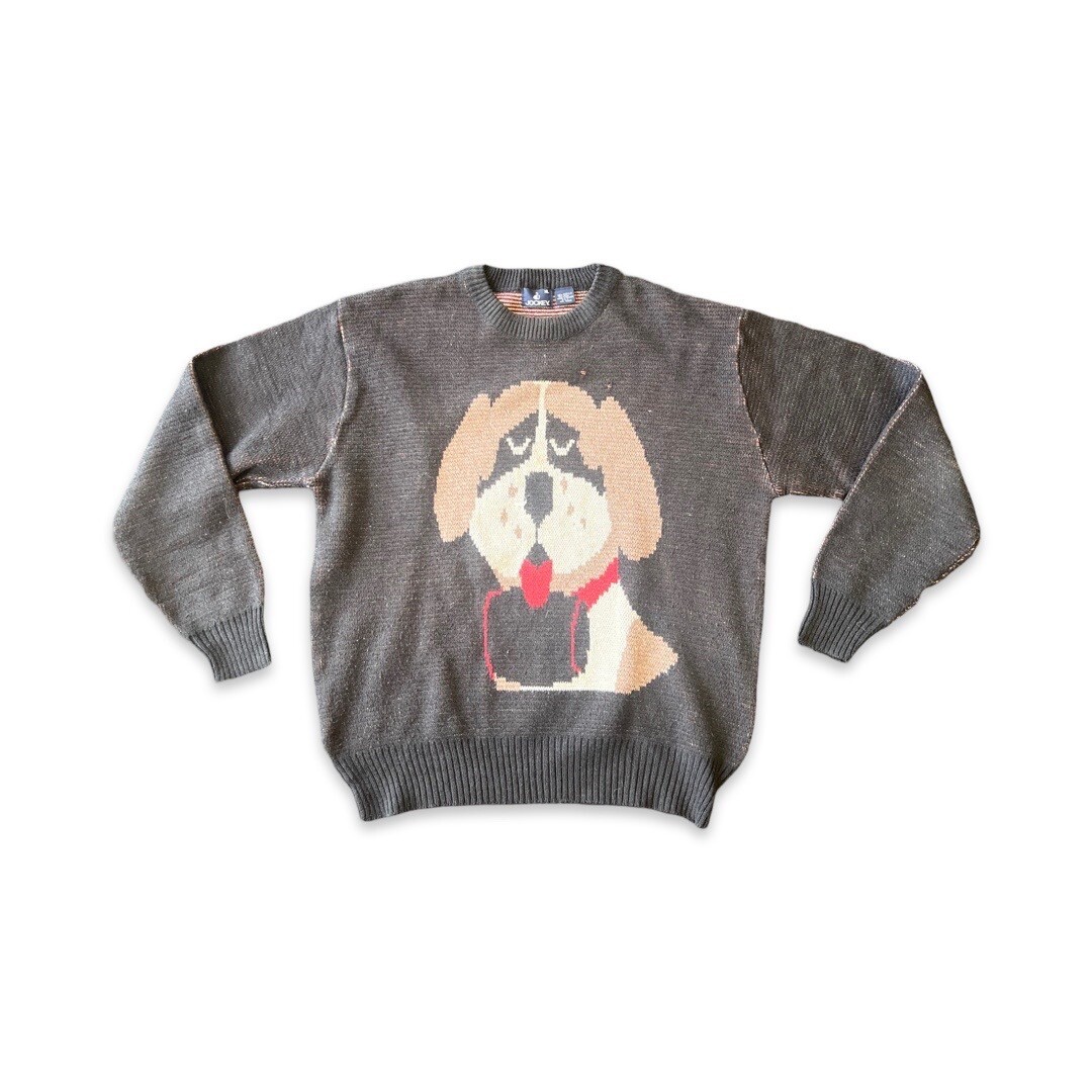 Vintage 80s 90s Dog Sweater St Bernard Jockey Mens XL | eBay