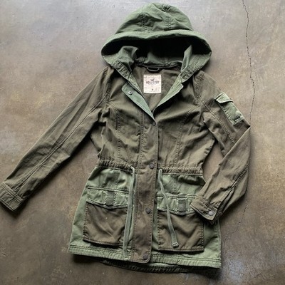 Vintage Hollister Army Jacket Bella Swan Y2K Green Cinch Waist