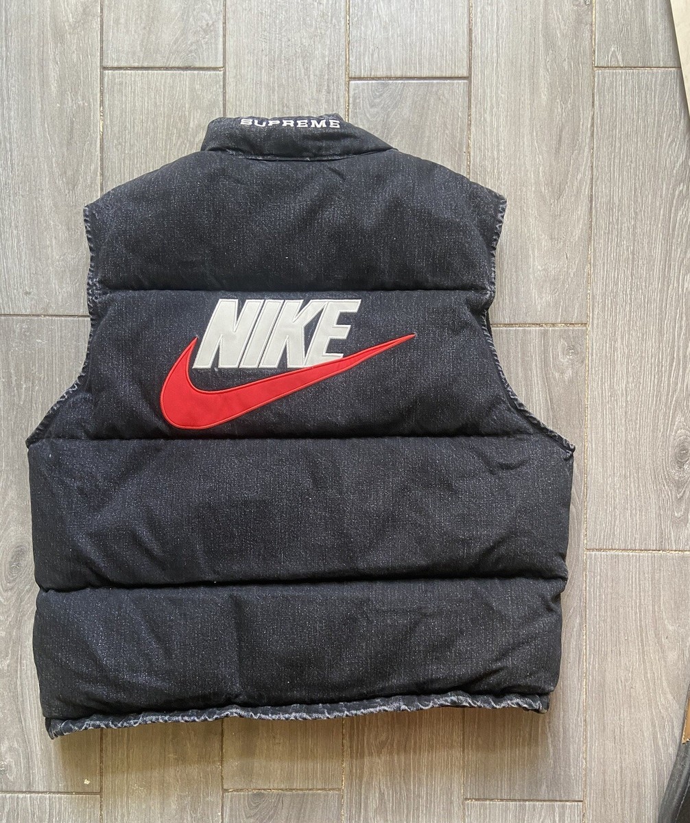 Supreme Nike Denim Puffer Vest Black Size L in Hand | eBay