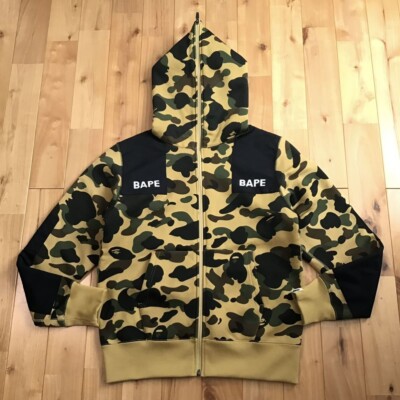 BAPE LOGO 1st camo yellow full zip hoodie A Bathing Ape Size S | eBay