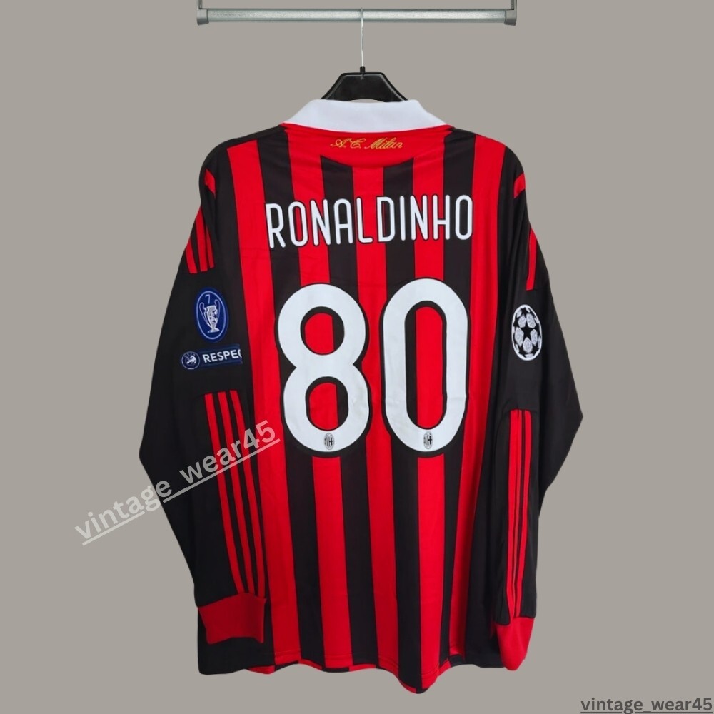 AC Milan Ronaldinho #80 2009/10 UEFA Champions League Long sleeve