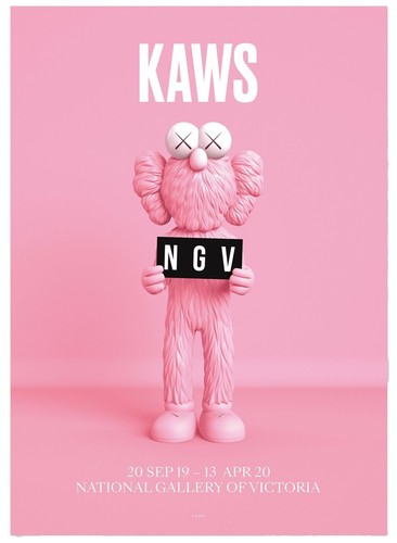 Kaws NGV Pink National Gallery Victoria GALLERY EXHIBITION POSTER