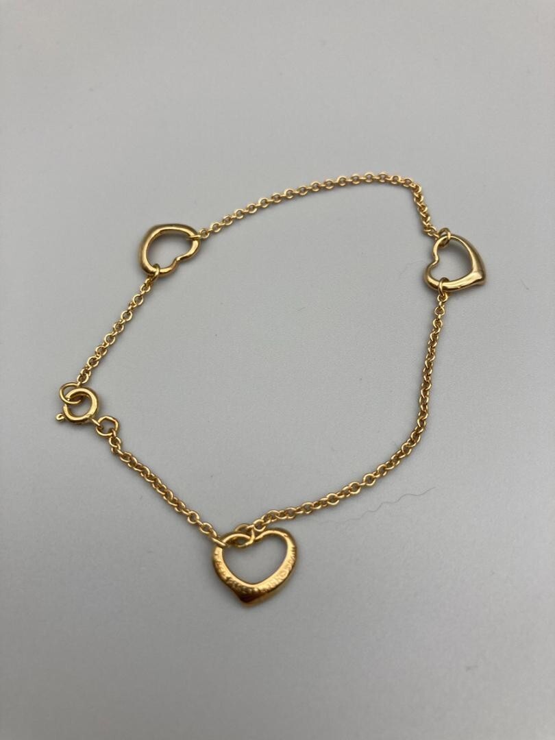 Tiffany & Co. Bracelet Open Heart 3 Motif Elsa Peretti 18K Yellow