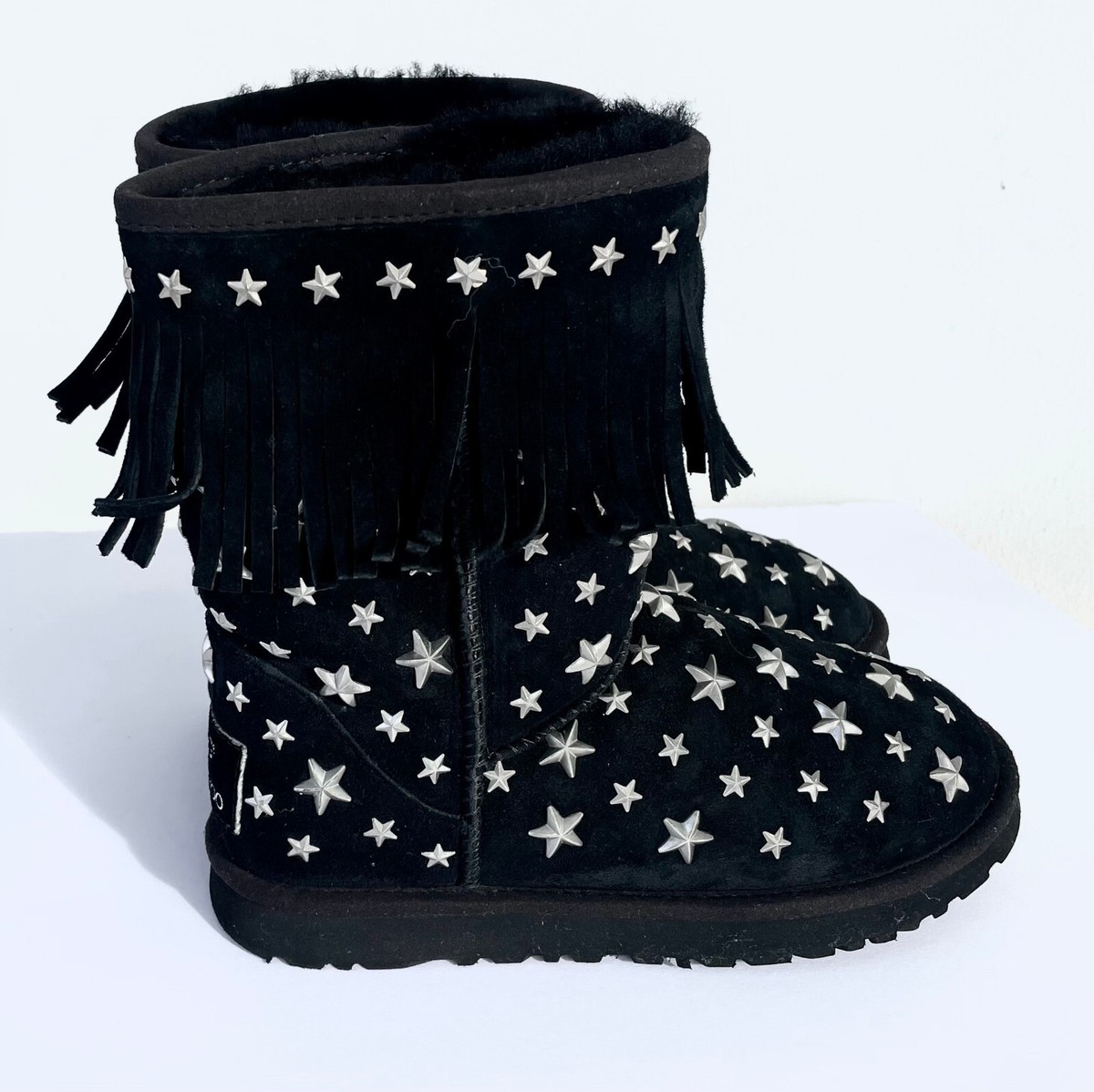 UGG AUSTRALIA JIMMY CHOO BLACK STARLIT STUDDED BOOTS LIMITED