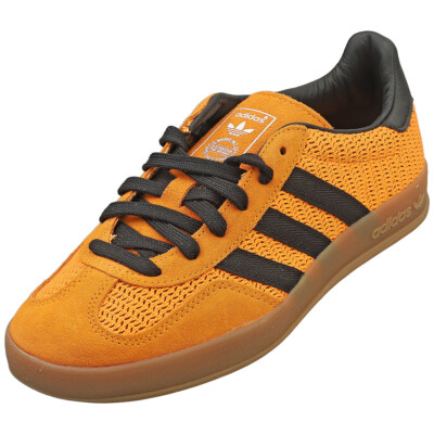 adidas Gazelle Indoor Mens Fashion Sneakers in Orange Black - 6 US