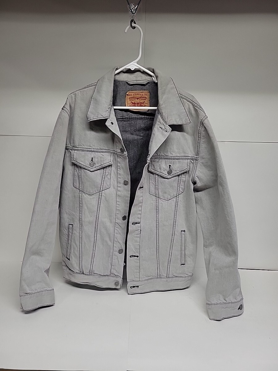 LEVIS Mens red tab 70589 GRAY denim trucker jacket Size 2XL | eBay
