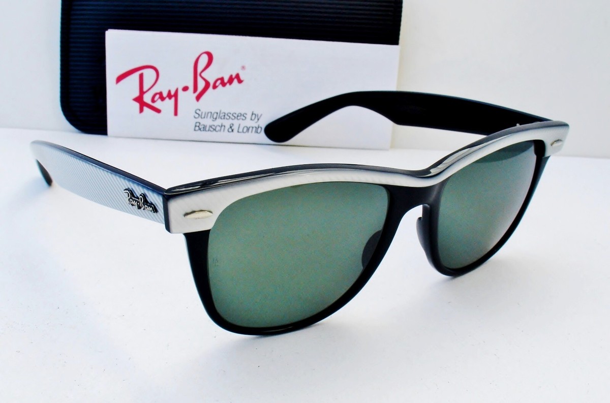 Vintage B&L Ray Ban USA Wayfarer II 54mm Black & white striped