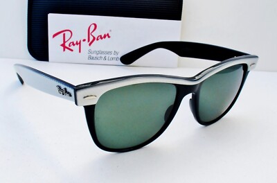 Vintage B&L Ray Ban USA Wayfarer II 54mm Black & white striped