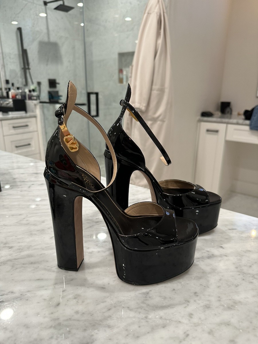 Valentino Pump Platform Shoe Heel Black Patent Leather 38 1/2 | eBay