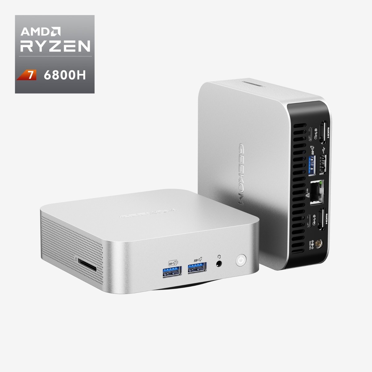 GEEKOM A6 Mini PC, AMD Ryzen 7 6800H, 32GB DDR5 RAM, 1TB SSD