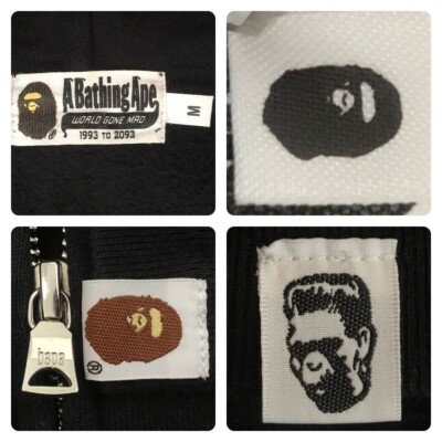 PUSHA-T × BAPE camo Shark full zip Hoodie Black A Bathing Ape Size