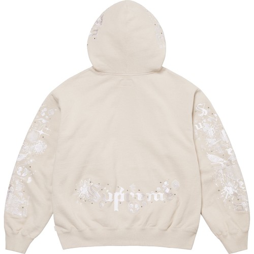 Supreme Repeat Script Zip Up Hooded Sweatshirt Dark Khaki | eBay