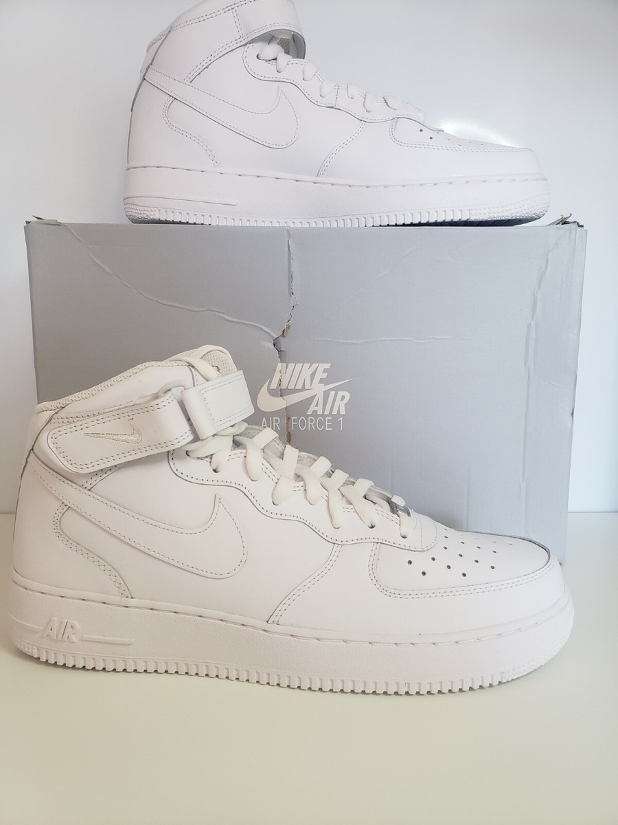 Nike Air Force 1 Mid 07 Triple White Shoes Men Size 12 NIB CW2289