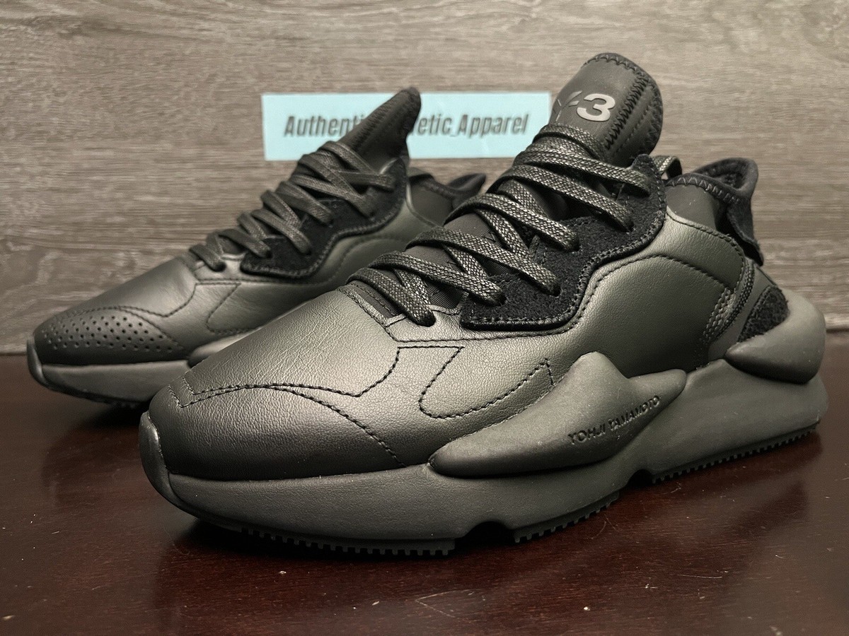 Adidas Y-3 Kaiwa Yohji Yamamoto Black Leather Shoes Men Size 7